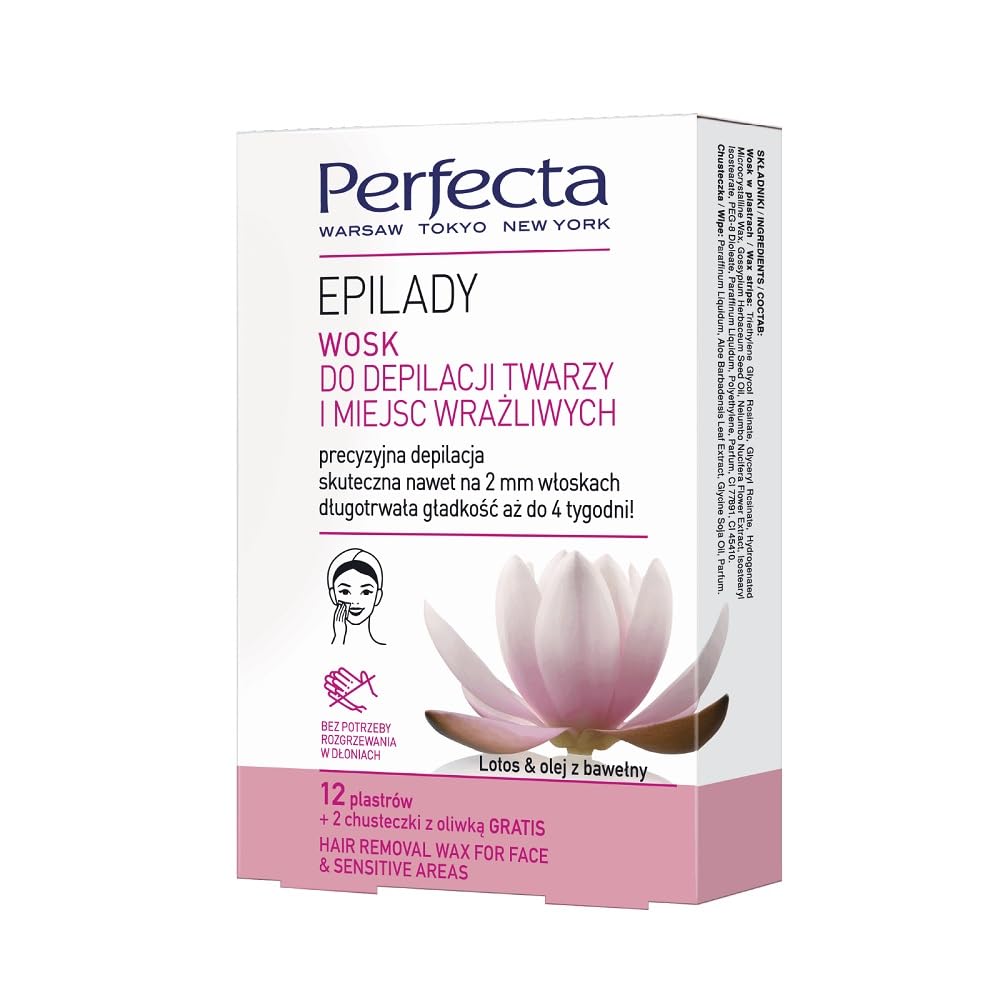 Perfecta Hair Removal Wax Strips for Face & Sensitive Areas 12 pcs