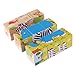 Rolimate Educational Preschool Wooden Cube Block Travel Jigsaw Puzzles - Hedgehog Elephant Tiger Deer Monkey Zebra, Birthday Toy for Age 3 4 5 Years Old and Up Toddlers Kids Baby Children Boys Girls