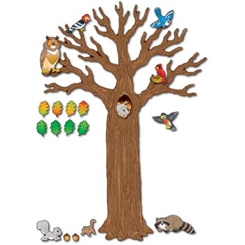 Carson Dellosa - Big Tree with Animals Bulletin Board Set, Classroom Décor, 120 Pieces