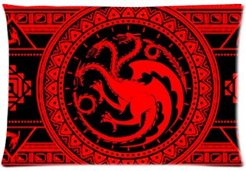 Sexy Fashion Game of Thrones House Targaryen Custom Zippered Pillowcase Pillow Cases Cover 20x30 (one side) Standard Size Red HD pic Picture