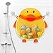 Safe&Care Bath Toy Organizer, Bathroom Toy Net Bag Baby Bath Toy Storage Mesh Net for Toddler Bath Toys Quick Dry Mildew Free/Antibacterial/Odorless Cute Duck with Two Heavy Duty Suction Cups