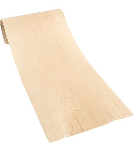 Woodcraft Rock Hard Maple Skateboard Veneer - 7-Ply Pack, 9.5\" X 35\", For DIY Longboard & Skateboard Deck Building