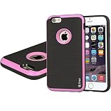 iPhone 6s Case, iPhone 6 Case, Arae iPhone 6 / 6s 4.7" [Shock-Absorption] Hybrid Dual Layer Protective Case,Drop Protection [Brushed Metal Texture] Cover for iPhone 6 / 6s 4.7" (Babypink)
