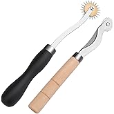 LUNARM 2 PCS Tracing Wheel - Professional Stitch Marking Spacer, 4mm and 2mm Leather Needle Point Tracing Wheel with Wooden H