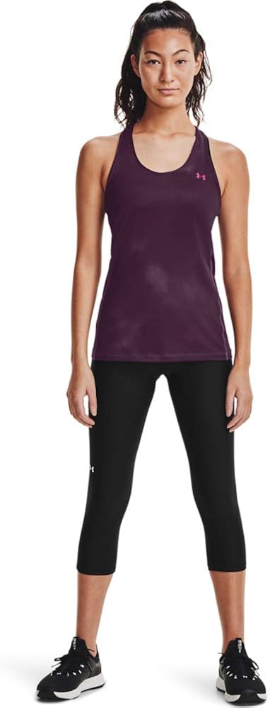 Under Armour Women's HeatGear Mid No-Slip Waistband Pocketed Capri: Clothing