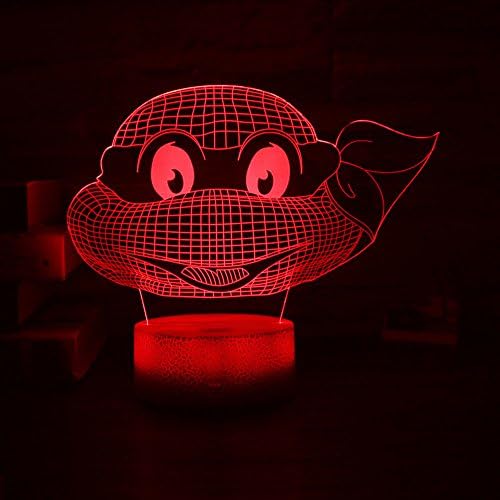 Gift Ideas Turtle Night Lights 3D Illusion Lamp Animal Light Led Desk Lamps Unique Anniversary Gifts for Baby Home Decor Office Bedroom Party Decorations Nursery Lighting 7 Color Crackle Painted Base