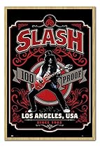 Slash Whiskey Label Poster Magnetic Notice Board Beech Framed - 96.5 x 66 cms (Approx 38 x 26 inches)