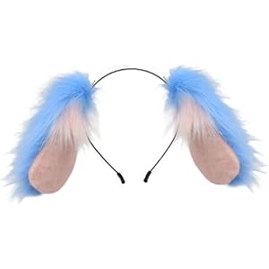 Luwecf Dog Ears Headband Plush Hairband Costume Accessory Furry Cosplay Headdress Realistic Ear Prop Suitable for Anime Conve