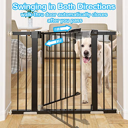 OTTOLIVES Metal Baby Gate Pet Gate 2740 Inch Extra Wide Pressure Mounted Dog Gate for Stairs