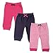 Luvable Friends 3-Pack Tapered Ankle Pants, Pink, 6-9 Months