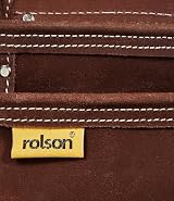 Rolson 68150 Twin Pocket Leather Nail Pouch Heavy Duty Suede Belt Loop 24cm view 4