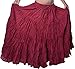 Wevez Women’s 12 Yards American Belly Dance 4 Tiered Long Cotton Skirt (Maroon)