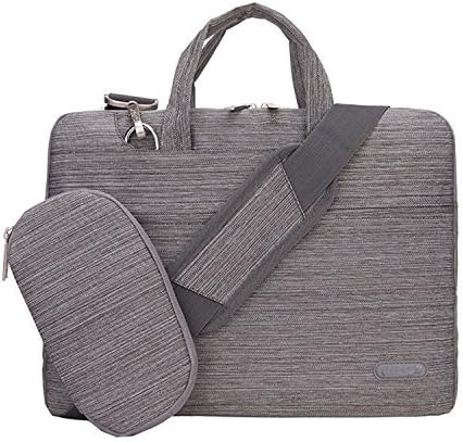 HESTECH 14 Inch Laptop Bag for New MacBook Air 15 inch M2 2023 A2941, 15 inch MacBook Pro A1990 A1707,Computer Sleeve Bag with Handle Shoulder Accessory Pocket Shockproof, Water-Resistant, Grey