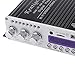WINGONEER Mini Bluetooth Hi-Fi Stereo Audio AMP Amplifier Bass Booster MP4 12V Support FM/MP3/TF/USB/DVD for Car Motorcycle Car Auto CD DVD