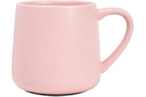 Bosmarlin Large Glossy Ceramic Coffee Mug, Pink Tea Cup for Office and Home, 18 oz, Suitable for Dishwasher and Microwave, 1 Pack (Pink)