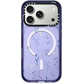 CASETiFY Impact iPhone 17 Pro Case [Slim/Compatible with Magsafe / 8.2 ft. 4X Military Grade Drop Protection] - Small Blue Flowers - Soft Blue