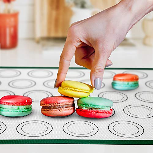 Silicone Baking Mat,Elegant Life Macaron Baking Mats Set of 2 Non-Stick Half Sheet,Non Stick Silicon Liner for Bake Pans & Rolling,Macaron, Pastry, Cookie, Bun, Brioche, Bread Making