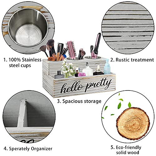 Y&ME Wood Hair Tool Organizer Countertop Hair Dryer Holder, Hair Tools