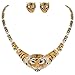 EVER FAITH Gold-Tone Austrian Crystal Black Enamel Big Tiger Head Necklace Stud Earrings Set Brown