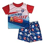 Disney Cars 3 Little Boys Toddler Poly Short Pajama Set (3T, Blue)