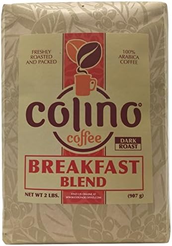 Fresh Premium Gourmet Breakfast Signature Blend Artisan Ground Coffee, Dark Roast Bag, Colino Coffee. (2 Pound)