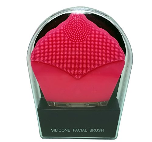 Facial Cleansing Brush Silicone Ultrasonic Massager Exfoliator Bundle With Spa Headband and Makeup Removing Wash Cloth