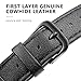 SWEES Genuine Leather Bands Compatible with Fitbit Versa, Slim Thin Replacement Strap for Women (5.5