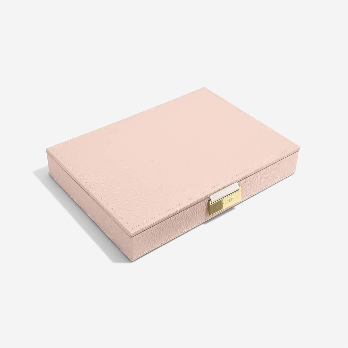 Stackers Blush Pink & Champagne Gold Classic Medium Jewellery Box Lid, Blush Pink & Gold - Image 4