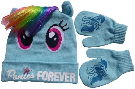Toddler Girls My Little Pony Rainbow Dash "Ponies Forever" Winter Hat & Mitten Set