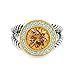 Bling Jewelry Sterling Silver Round Champagne CZ Double Cable Ring