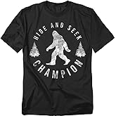 Popfunk Bigfoot Hide and Seek Champion T Shirt – Funny Sasquatch Tee for Men or Women, Unisex Adult
