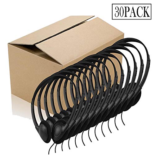 Wholesale-Bulk-Headphones-Earbuds-Earphones-Over-The-Head-Headphones-in-Bulk-for-Classroom-Airplane-Hospital-StudentsKids-and-Adults-30Pack-Individually-Bagged-Black