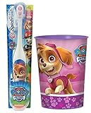 Paw Patrol Skye Toothbrush & Rinse Cup Bundle: 2 Items - Spinbrush Toothbrush, Pink Character Rinse Cup