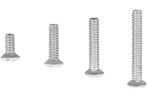 BAIRONG 120pcs Wall Plate Screws #6-32 Thread White Screws for Wall Light Switch Panels 4 Length (30pcs 3/8 Inch + 30pcs 9/16 Inch Long + 30pcs 3/4 Inch + 30pcs 1 Inch)
