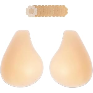 Bontierie Nipple Covers Sticky Push up Bra Added Lift Seamless Ultra-Thin Pasties Women Adhesive Bras Cream