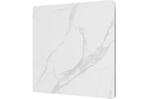 SSTBLEV Square Table Top, 31.5” White Sintered Stone Tabletop, DIY Replacement & Cover Marble Desktop, Scratch & Wear Resistant, Suitable for Indoor & Outdoor