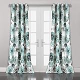 Lush Decor Room Darkening Window Curtain Panel Pair Leah Floral Insulated Grommet, 84