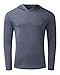 PODOM Men's Long Sleeve Pullover Hoodies T Shirt Casual Sweatshirt V Neck Tops Jersey Sweater