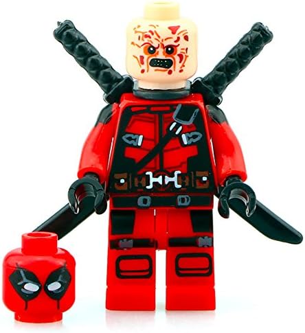 Deadpool Super Heroes Minifigure Building Block Toy - Compatible Mini Action Figure - Interchangeable Building Kit by Hatber Toys