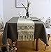 KIMODE Moroccan Fringe Table Runner 14 in x 72 in, Bohemian Geometric Cotton Handmade Woven Tufted Tassels Farmhouse Dinning Table Linen Machine Washable Minimalist Home Decorative, Black and White