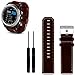 SENTER Soft Luxury Leather Strap Replacement Watch Band with Tools for Garmin Fenix 3