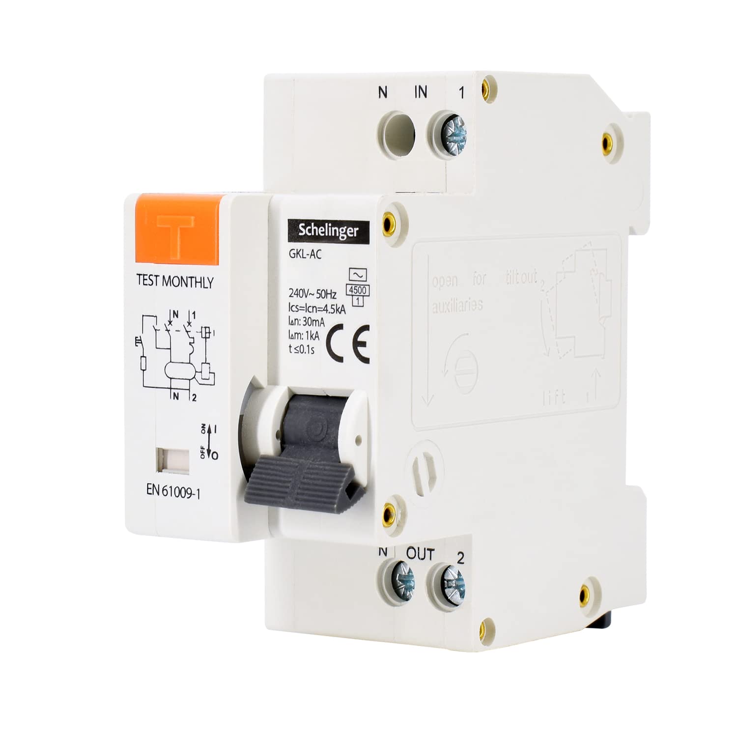 Schelinger Residual Current Circuit Breaker with Integrated Circuit Breaker / FI+LS/B/C / 16 A / 25 A / 30 mA (2-Pin / B 25A)