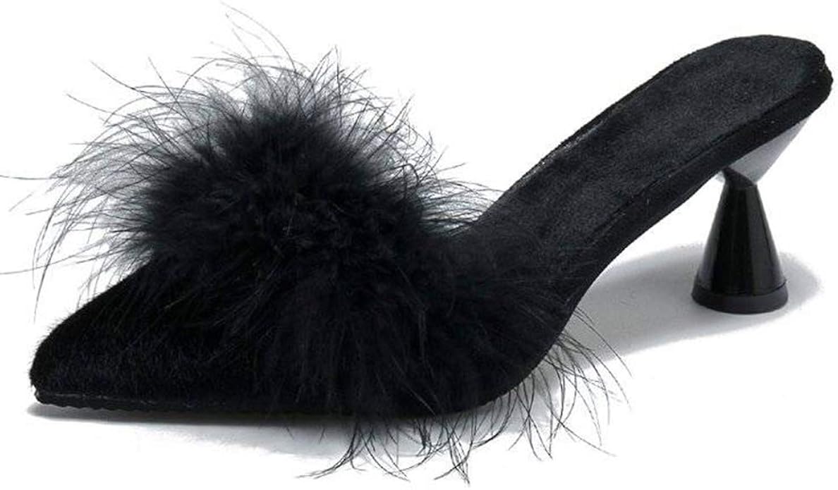 fluffy mules shoes
