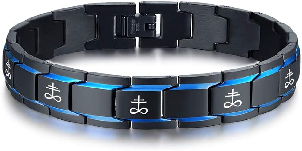 Amazon.com: MEALGUET 2-Tone Black and Blue Stainless Steel ...
