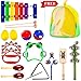 Musical Instruments for Toddlers Early Childhood iPlay iLearn 28 PC Percussion Set Cymbals Triangle with striker Rhythm Sticks Tambourine Maracas Castanets Bell Shakers Clacker-NEW VERSION July 2017