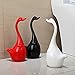 Maelu Unique Creative Swan Design Full-closed Bathroom Toilet Bowl Brush and Holders set With Ceramic Base Cleaning Scrubbing Grips Brush Accessories (White Swan)