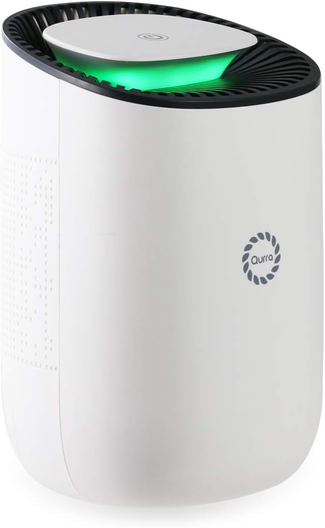 Qurra 除湿器 小型 静か ペルチェ式除湿機 除湿量 300ml コンパクト 省エネ ワンタッチ操作 Ledお知らせ 風呂 クローゼット 部屋干し カビ ホワイト Qurra クルラ 除湿機 通販 Amazon