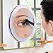 SANTOO 10X Magnifying Mirror with 3 Mounting Suction Cups Use for Precise Makeup - Eyebrows/Tweezing - Blackhead/Blemish Removal - Bathroom/Travel Makeup Mirror - 6 Inch Round (10x Magnified)