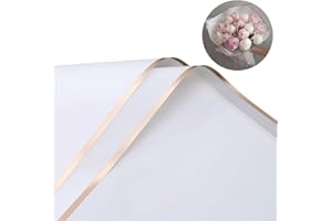 BBJ WRAPS Flower Bouquet Wrapping Paper, Waterproof Flower Paper Wrap, Black Korean Paper for Bouquets Floral Gift Packaging Florist Supplies, 20 Sheets (White)