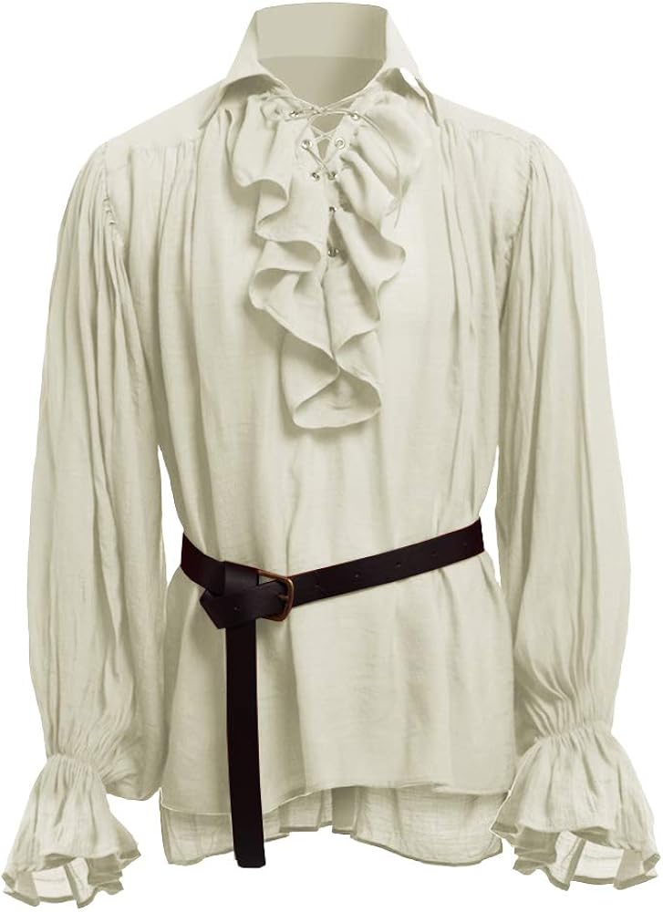 mens ruffled pirate shirt